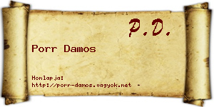 Porr Damos névjegykártya